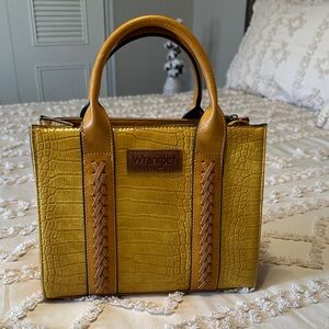 Wrangler Yellow Croc-Embossed Satchel